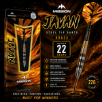 Mission Javan Silver Coated Steel Tip Darts – Brass