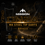 Mission Onza M4 Steel Tip Darts – Brass