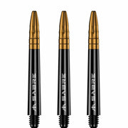 Mission Sabre Shafts - Dart Stems - Black - Gold Top