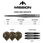 Mission Saturn Steel Tip Darts – 90% Tungsten - Hyperion