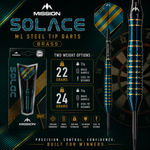 Mission Solace M1 Dark Green Steel Tip Darts – Brass