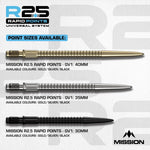 Mission R2.5 Rapid Steel Tip Screw In Dart Points - GV1