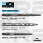 Mission R2.5 Rapid Steel Tip Screw In Dart Points - SGV
