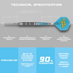 Precise 180 Bela The Double Dipper Steel Tip Darts - 90% Tungsten