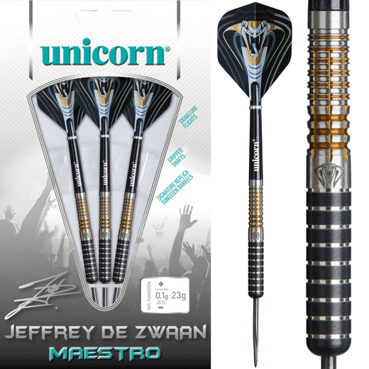 Unicorn Jeffrey De Zwaan Phase 3 Steel Tip Darts – 90% Tungsten
