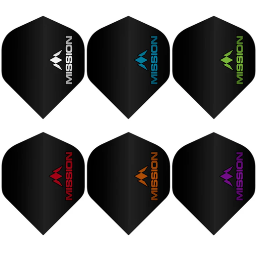 Mission Logo Black Flights - 100 Micron - No2 Standard