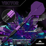 Mission Vector Steel Tip Darts – 95% Tungsten