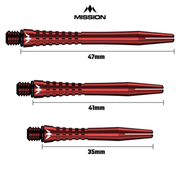 Mission Atom13 Aluminium Shafts - Dart Stems