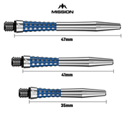 Mission Atom13 Aluminium Shafts - Dart Stems - Two Tone