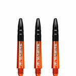 Mission Sabre Shafts - Dart Stems - Orange - Black Top
