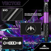 Mission Vector Steel Tip Darts – 95% Tungsten