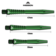 Mission Atom13 Aluminium Shafts - Dart Stems