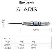Datadart Alaris Steel Tip Darts – 90% Tungsten