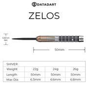 Datadart Zelos Steel Tip Darts – 95% Tungsten