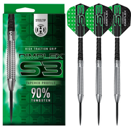 Harrows Dimplex S3 Tapered Steel Tip Darts – 90% Tungsten