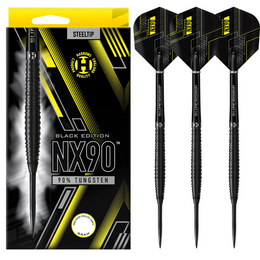 Harrows NX90 Tapered Black Edition Steel Tip Darts – 90% Tungsten