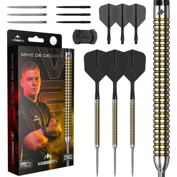 Mission Mike De Decker R2.5 Steel Tip Darts V2 – 95% Tungsten