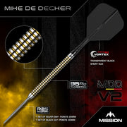 Mission Mike De Decker R2.5 Steel Tip Darts V2 – 95% Tungsten