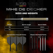 Mission Mike De Decker R2.5 Steel Tip Darts V2 – 95% Tungsten
