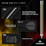Mission Mike De Decker R2.5 Steel Tip Darts V2 – 95% Tungsten