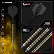 Mission Mike De Decker R2.5 Steel Tip Darts V2 – 95% Tungsten