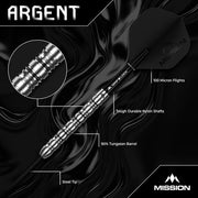 Mission Argent Steel Tip Darts – 90% Tungsten