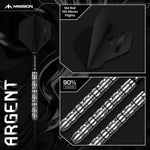Mission Argent Steel Tip Darts – 90% Tungsten