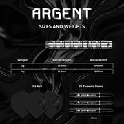 Mission Argent Steel Tip Darts – 90% Tungsten