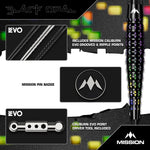 Mission Black Opal Steel Tip Darts – 95% Tungsten