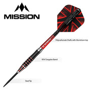 Mission Darryl Fitton Steel Tip Darts – 95% Tungsten