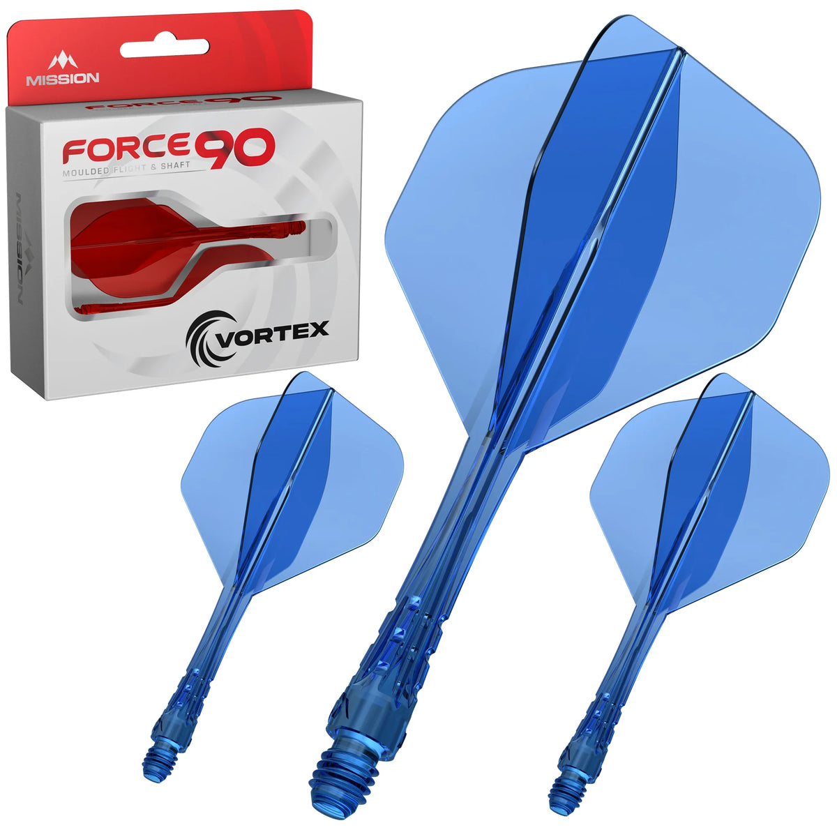 Buy Mission Force 90 Vortex Clear Blue No6 Flights | Universal Darts
