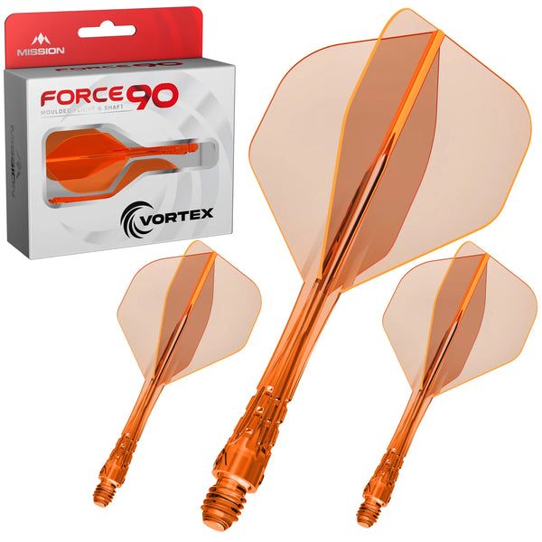 Mission Force 90 Vortex Clear Neon Orange No2 Moulded Flights