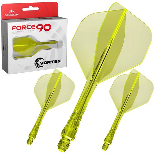 Mission Force 90 Vortex Clear Neon Yellow No2 Moulded Flights
