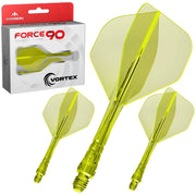 Mission Force 90 Vortex Clear Neon Yellow No6 Moulded Flights