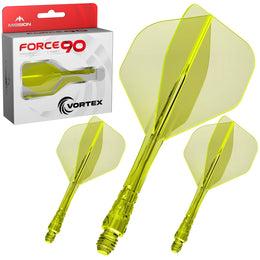 Mission Force 90 Vortex Clear Neon Yellow No6 Moulded Flights