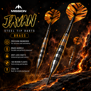 Mission Javan Silver Coated Steel Tip Darts – Brass