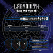 Mission Labyrinth Steel Tip Darts – 90% Tungsten