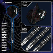 Mission Labyrinth Steel Tip Darts – 90% Tungsten