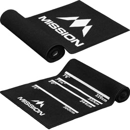 Mission Non-Slip Dart Mat – Black Carpet with Logo