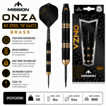 Mission Onza M1 Steel Tip Darts – Brass