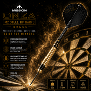 Mission Onza M2 Steel Tip Darts – Brass
