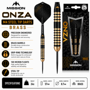 Mission Onza M4 Steel Tip Darts – Brass