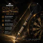 Mission Onza M4 Steel Tip Darts – Brass