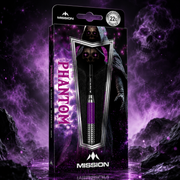 Mission Phantom Silver And Purple Coated Steel Tip Darts – Brass