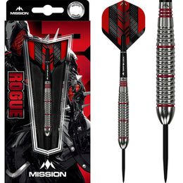 Mission Rogue Silver And Red Steel Tip Darts – Brass