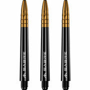 Mission Sabre Shafts - Dart Stems - Black - Gold Top