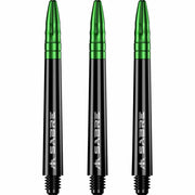 Mission Sabre Shafts - Dart Stems - Black - Green Top