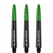 Mission Sabre Shafts - Dart Stems - Black - Green Top