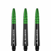 Mission Sabre Shafts - Dart Stems - Black - Green Top