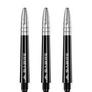 Mission Sabre Shafts - Dart Stems - Black - Silver Top